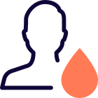 Human withdrawing the blood for testing isolated on a white background icon