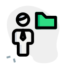 Businessman sharing a single folder on an online server icon