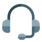 Professional headphones for telecalling another chat support device icon