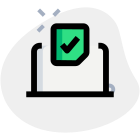 Counting votes of general elections on a laptop icon