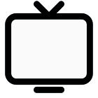 Outdated CRT television set with antenna system icon