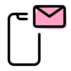 Email and message notification on smartphone with envelope icon