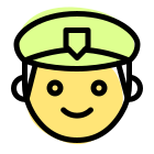 Man police in a duty uniform emoticon icon