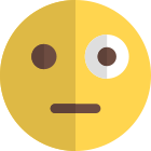 Weird emoji with swollen eye face shared online icon