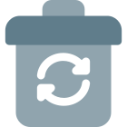 Trash can with recycle logotype isolated on a white background icon