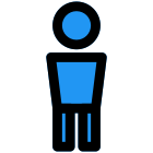 Customer coming to laundry service stickman layout icon