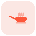 Frying pan with for saute the cooking items icon