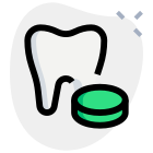 Tooth inflammation medication pill isolated on a white background icon