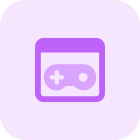 Online computer games with joystrick logotype layout icon