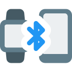 Bluetooth connectivity between smartphone and digital watch icon