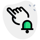 外部通知铃标识与手指隔离在白色背景触摸绿色塔尔维沃 icon