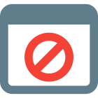 Block or banned sign in a website maker tool icon