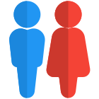 Male and female bathroom stickman signal logotype icon