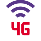 Fourth generation network and internet connectivity logotype icon