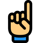 Index finger towards upside gesture isolated on a white background icon