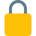 Private access padlock for safety and guard icon