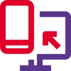 Computer to cell phone media sharing or mirroring software icon