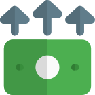 Money growth with multiple arrows in upward direction icon