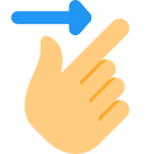 Single finger touch with slide right feature icon