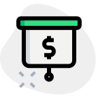 Financial sale and investment banking presentation board icon