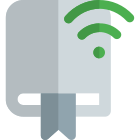 Downloading a book over to wireless Internet connectivity icon