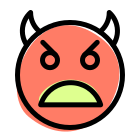 Devil face angry emoticon shared on social media icon