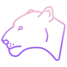 external-lioness-animal-head-icongeek26-outline-gradient-icongeek26 icon