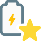 Star rated phone battery badge for high performance icon