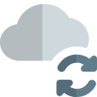 Reload and syncing loop arrows on a cloud server icon