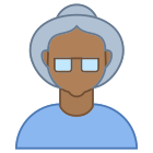 Person Old Female Skin Type 6 icon