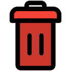 Trash can found in the laundry service room icon