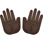 Open Hands Dark Skin Tone icon