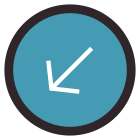 Circled Down Left Arrow icon