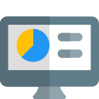Desktop web app dashboard viewed on monitor screen icon