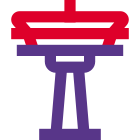 Space tower for signal, communication and broadcasting. icon