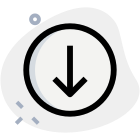 Down arrow direction button to download and save icon