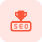 Champion of seo research with trophy logotype icon