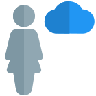 Cloud computing engineer with advance support layout icon