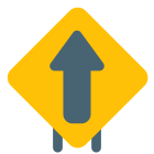 Straight forward up arrow signal as signpost icon