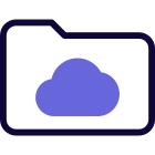 Folder on a cloud server with online content icon