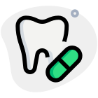 Painkiller capsule to overcome the toothache layout icon