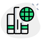 Global access of e-library isolated on a white background icon