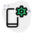 Cog wheel for cell phone setting logotype icon