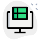 Spreadsheet data entry software on a personal computer icon