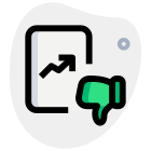 Line graph file disappointing results - thumbs down gesture icon