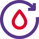 Blood supply transfusion process isolated on a white background icon