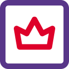 Online premium membership badge with crown logotype icon