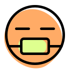 Medical or pollution mask on emoji face icon