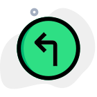 Turn left sign on a sign board icon