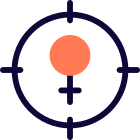 Female candidate to be hired - crosshair target icon